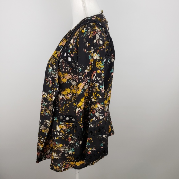 Anthropologie floral 100% silk kimono top Sm - Picture 3 of 8